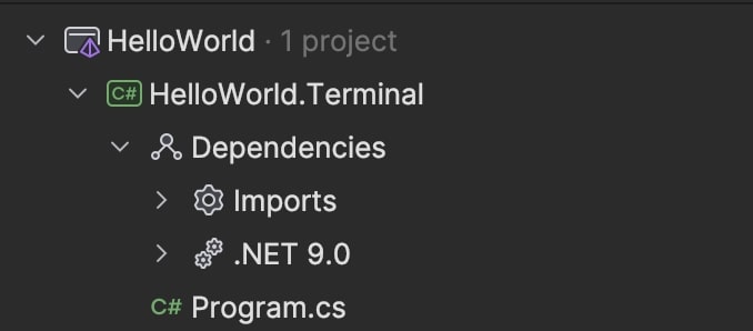 Hello World project structure